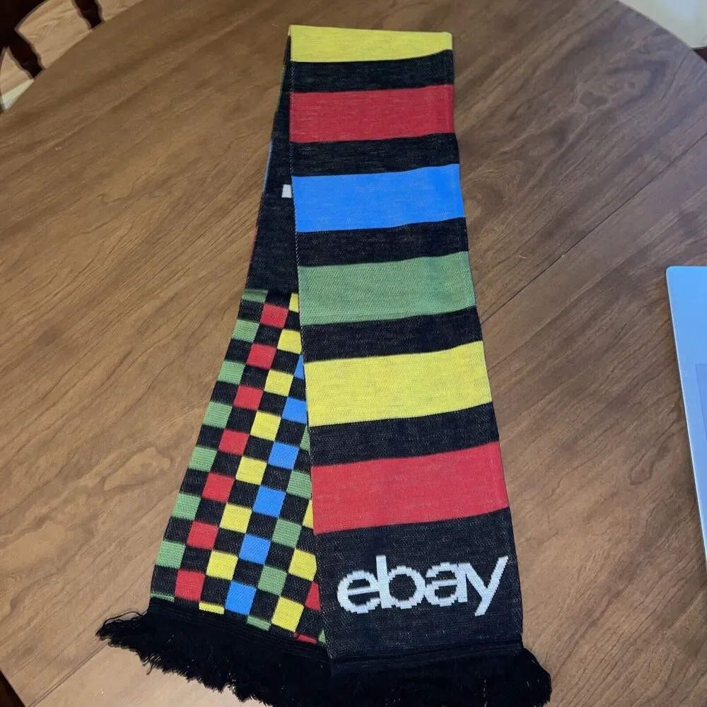 eBay Open 2023 Logo Fringed Scarf Branded eBayana Woven Double Thick 64